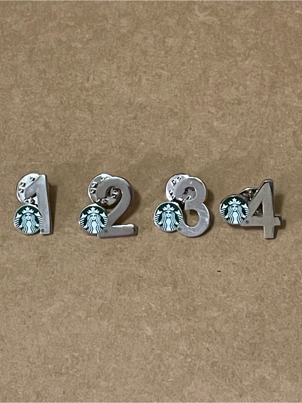 Starbucks Silver Number Charm Set with Green Logo Accents